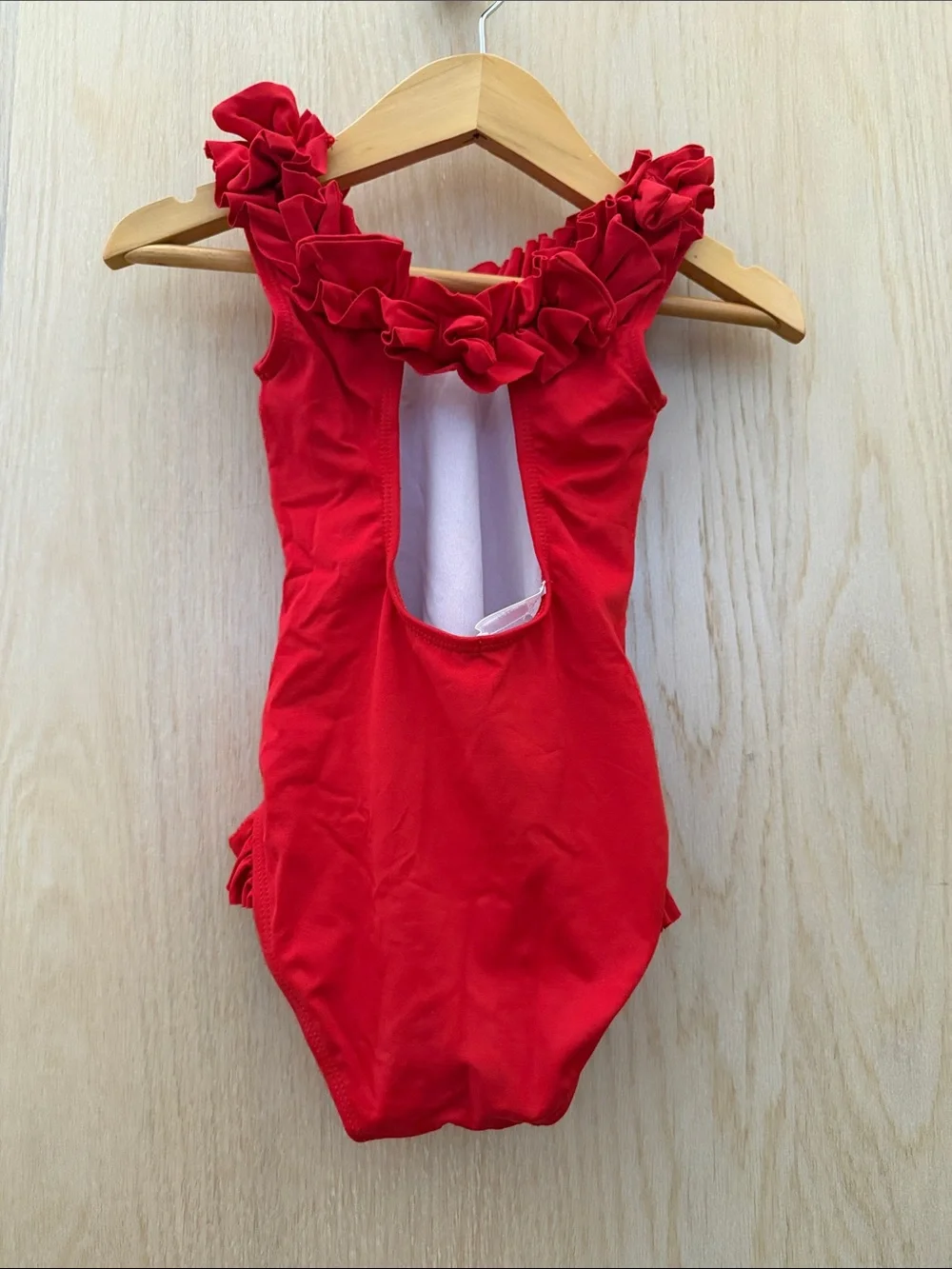 Janie and Jack Red Ruffle-Trim One-Piece Swimsuit